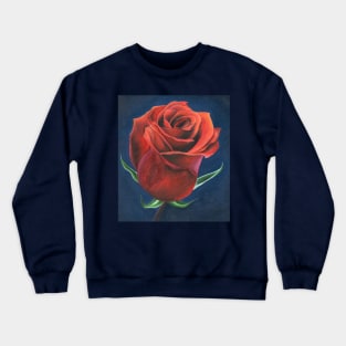 Pretty red painted acrylic rose Crewneck Sweatshirt